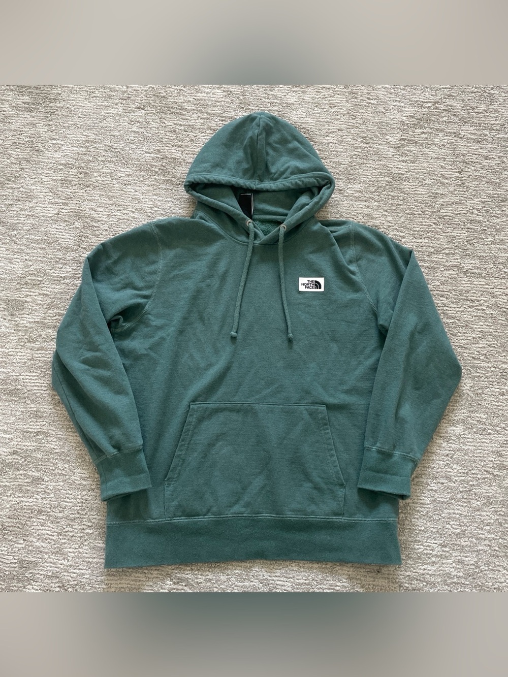 The North Face Heritage Patch Pullover Hoodie Green Womens L Fleece Sweatshirt